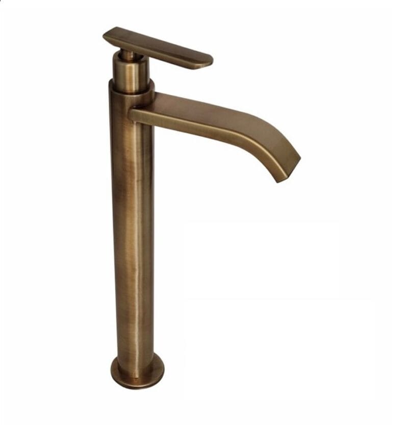 GRIFERIA LAVAMANOS ALTA AGUA FRIA BRONCE ANTIGUO
