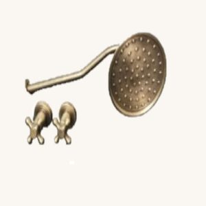 Kit regadera con manijas bronce antiguo